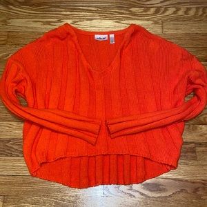 size large orange wide ribbed pullover sweater from buckle
